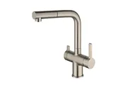 Смеситель для кухни OULIN 8026 Satin с краном для питьевой воды и выдвижной лейкой
