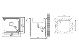МОЙКА OULIN OL - 203 нержавеющая сталь 490 x 430 мм