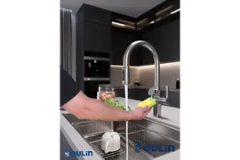 OULIN OL - 8018 Satin с выдвижной лейкой и сенсорным дозатором