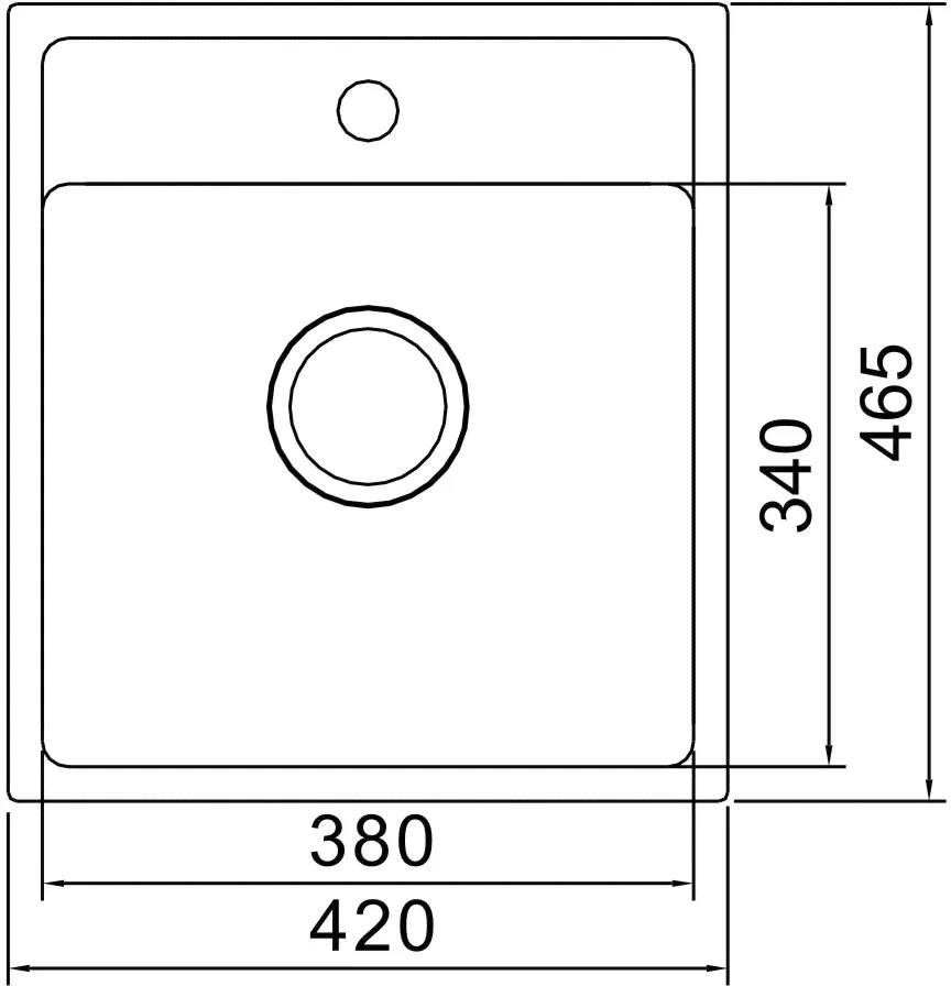 Мойка кухонная Oulin OL-FUR112 брашированная, прямоугольная, 42x46.5 см-0