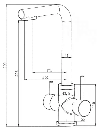 Смеситель для кухни (мойки) Oulin OL-8021 матовый хром-1