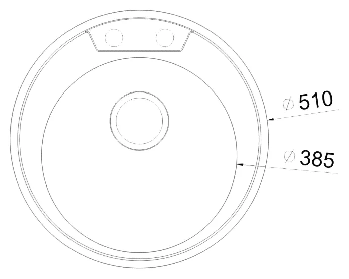 Мойка кухонная Oulin OL-R510 брашированная, круглая, 51x51 см